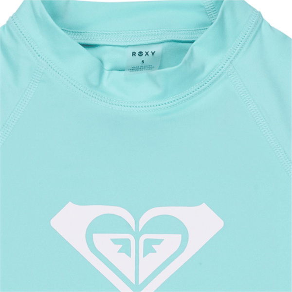 2026 Roxy Junior Whole Hearted Kurzarm-Lycra-Weste ERLWR03363 - Aqua Splash